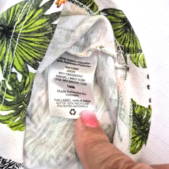 Wonder Nation 18M Boys Safari Short Set Green Linen Shorts Animal Print Top - Picture 9 of 10